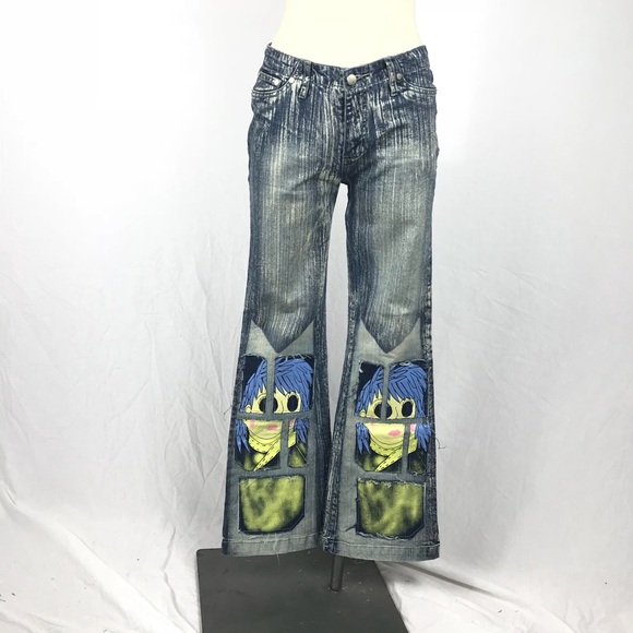 VTG Anime Girl 🦄 One of a Kind Jeans - Picture 8 of 8